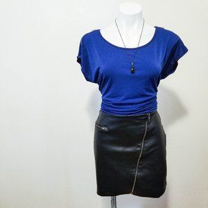 Royal Blue top with Zipper details Sz L
